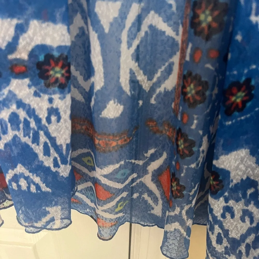 Multiples high low double flounce  Open Kimono large.  Boho.  Playful